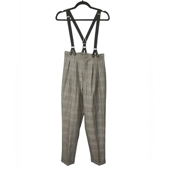 Vintage Black and White pants with Suspenders - Picture 1 of 9